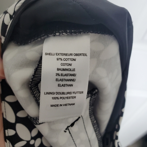 Adriana Papell Kate Black & White Floral Trouser Pants - Picture 9 of 9